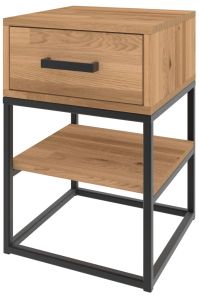 Przejdź do produktu Szafka Nocna dębowa z szufladą CUBE do sypialni LOFT