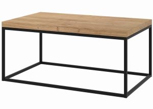 Przejdź do produktu Stolik kawowy do salonu SIMPLE Industrial Loft LITY DĄB 40mm WYMIARY (H:45)