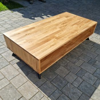 kompaktowy stolik kawowy loft dąb do małych przestrzeni