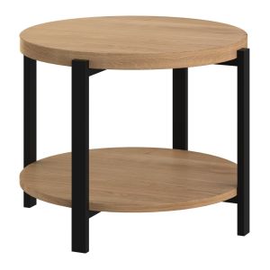 Przejdź do produktu Stolik kawowy dębowy okrągły AURA 40-100 cm (H:49 cm)