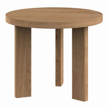 Lity dębowy stolik kawowy okrągły MONO -minimalistyczny stolik do salonu