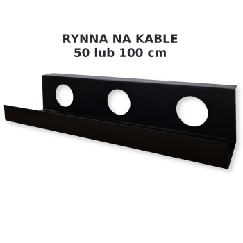 Rynna na kable pod blat biurka do utrzymania w porządku kabli oraz przedłużaczy.