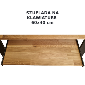 Wysuwana głęboka szuflada na klawiaturę do biurka LOFT