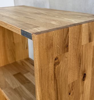 Regał stojący dębowy TOLEDO P6 na metalowych nogach nowoczesny regał loft na książki i segregatory