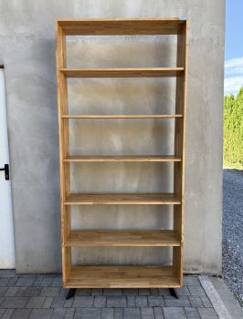 Regał industrialny TOLEDO P6 dąb i metal funkcjonalne półki na dokumenty książki i dekoracje