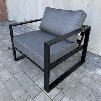 Nowoczesne meble ogrodowe LINEA ze stali malowanej proszkowo i poduch w wielu wariantach kolorystycznych