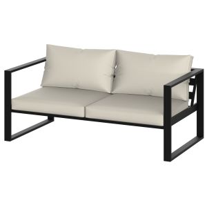 Przejdź do produktu Sofa ogrodowa metalowa LINEA 2-osobowa z poduszkami na taras lub balkon