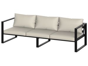Przejdź do produktu Sofa ogrodowa metalowa LINEA 3-osobowa z poduszkami na taras i do ogrodu