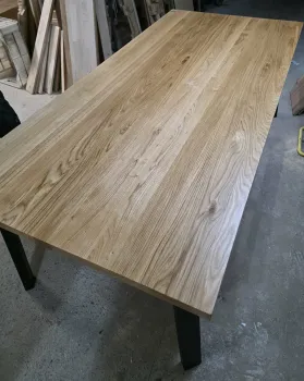 stół do jadalni industrialny drewno dąb i stal line loft