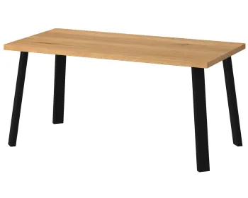 Stół jadalniany CORNER z litego drewna dębowego w stylu loft z nogami pod kątem 8°