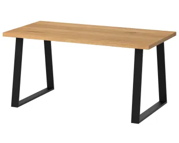 Nowoczesny stół dębowy na konstrukcji w kształcie trapezu