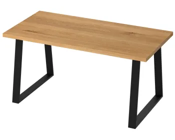 Nowoczesny stół dębowy na konstrukcji w kształcie trapezu LOFT