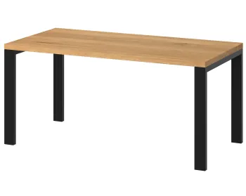 Stół loftowy FORMA z dębowym blatem i metalowymi nogami minimalistyczny design