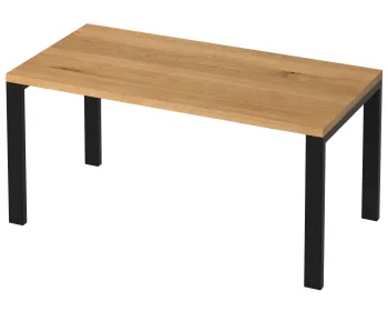 Nowoczesny stół drewniany FORMA lite drewno dębowe i stalowa konstrukcja