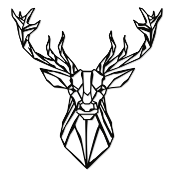 Jeleń geometryczny metalowy czarny LOFT - Dekoracja ścienna