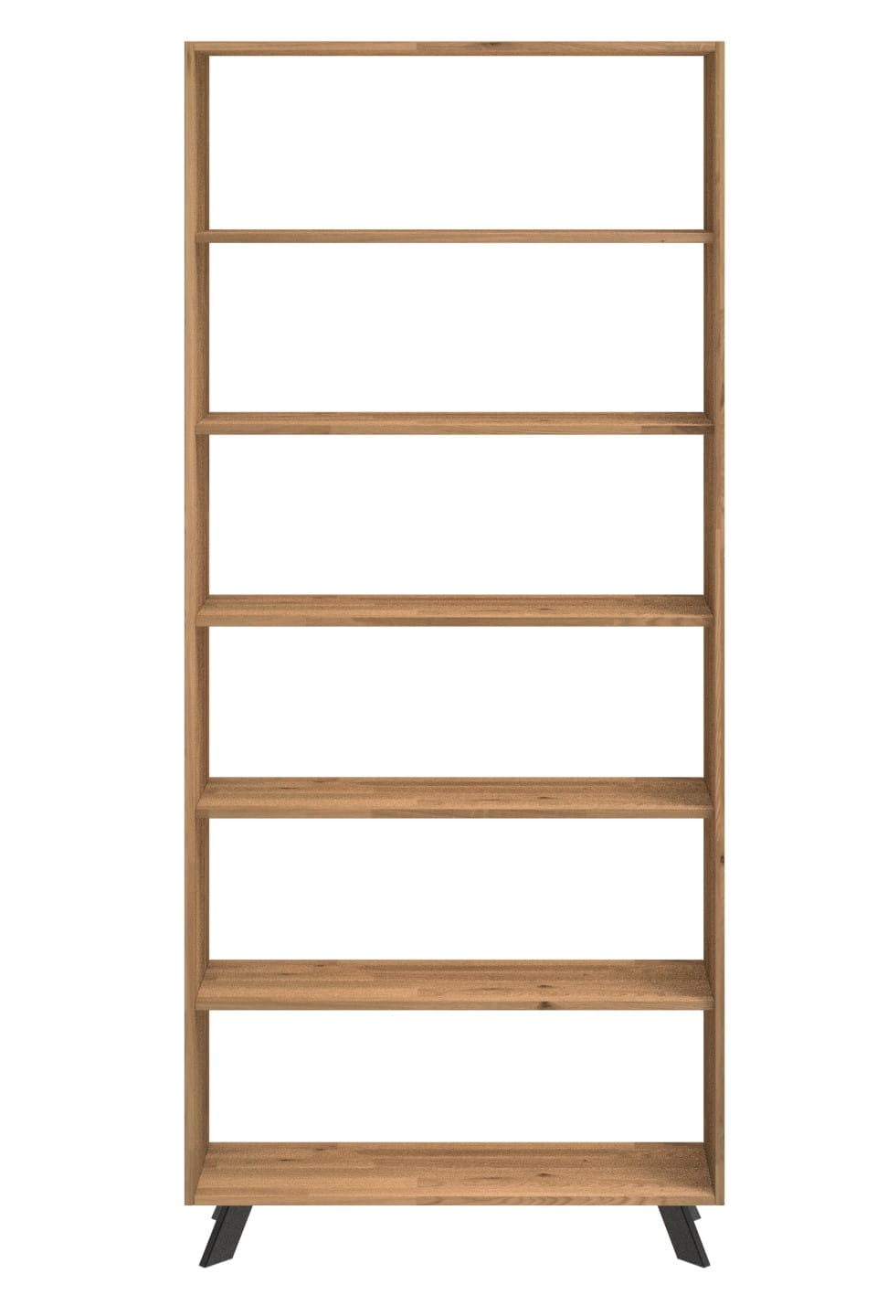 Regał loftowy TOLEDO P6 dąb naturalny z dużymi półkami na książki i segregatory metalowa konstrukcja