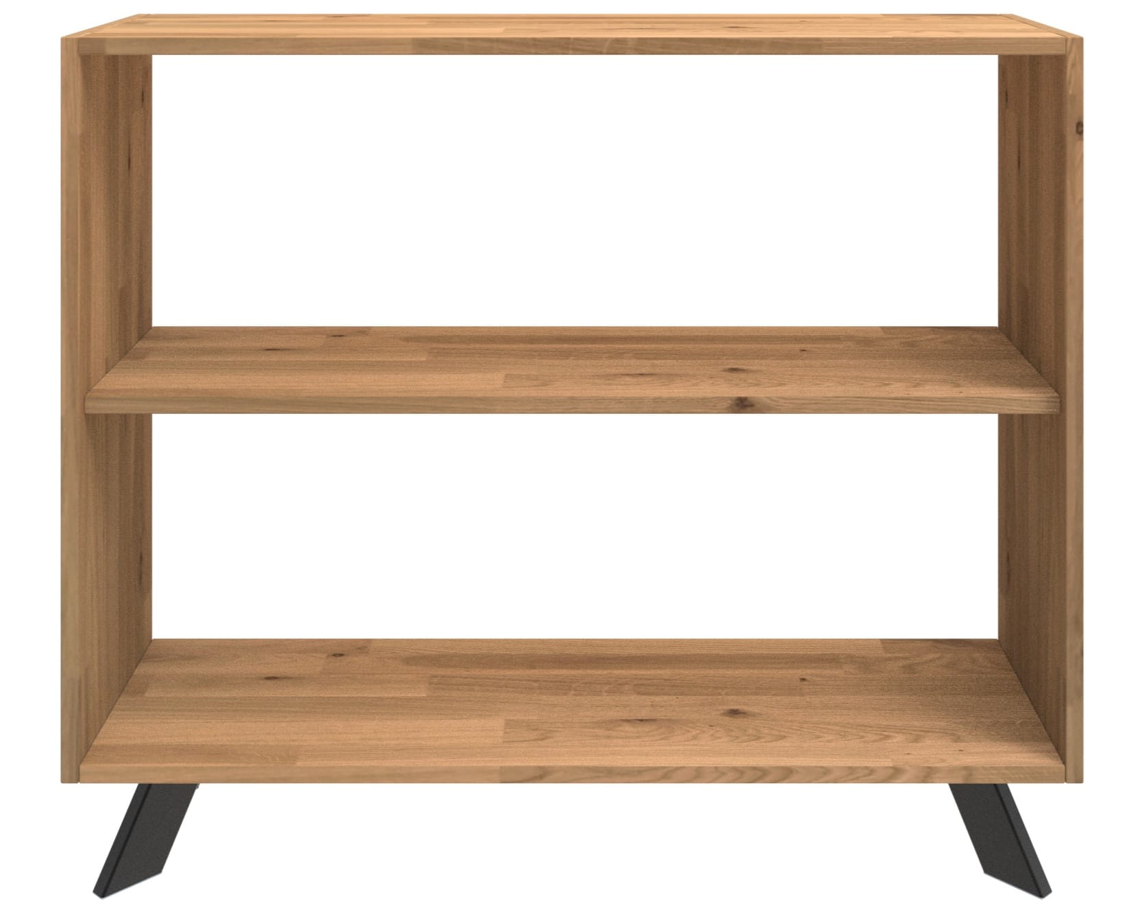 Regał loftowy TOLEDO P2 dąb naturalny z szerokimi półkami na książki i dokumenty stalowa konstrukcja