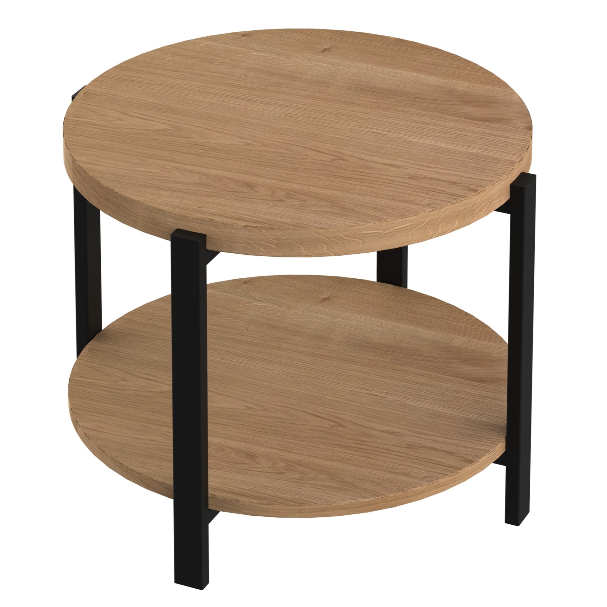 nowoczesny stolik kawowy okrągły dębowy loft AURA