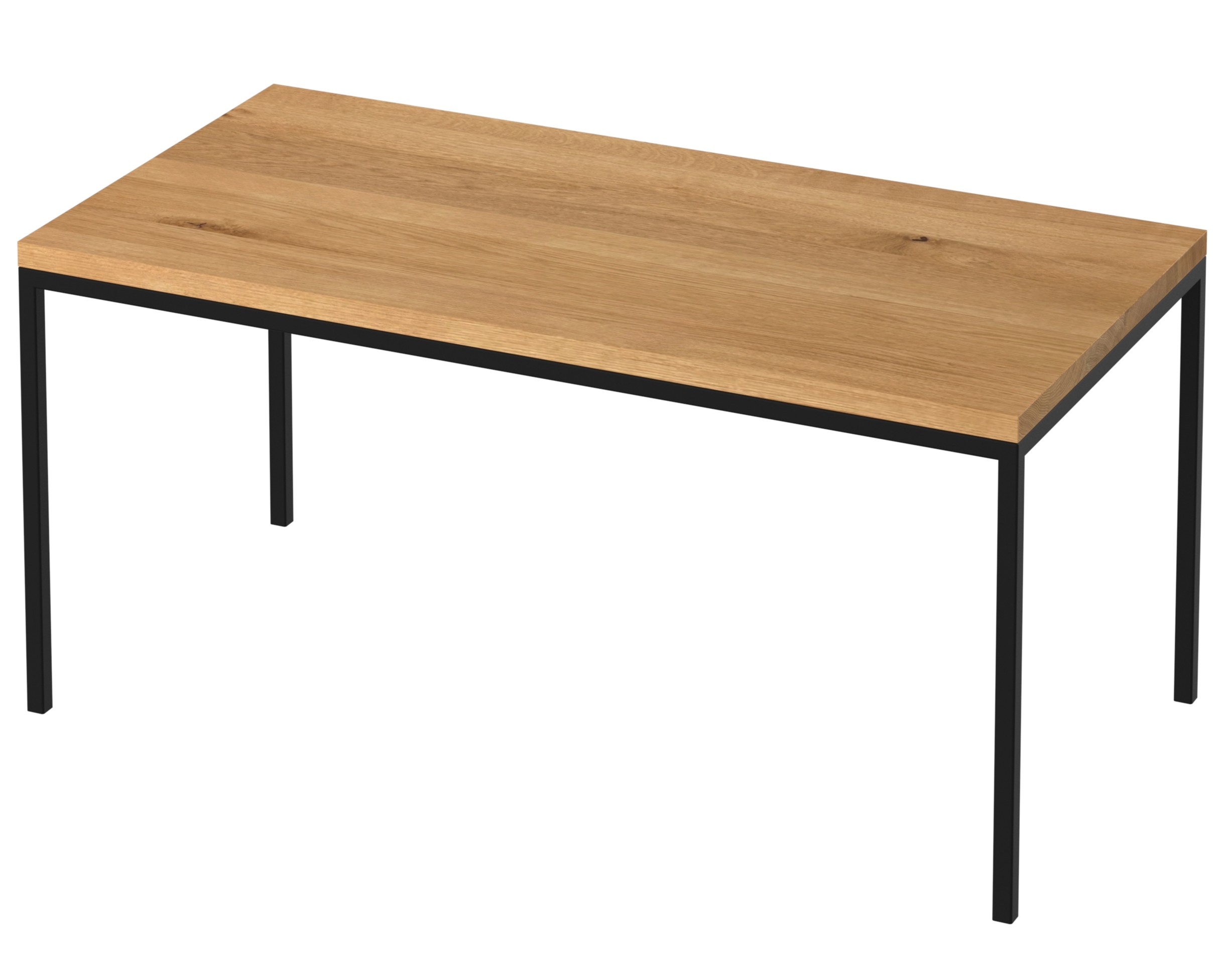 Nowoczesny stół loftowy z dębowym blatem i smukłą stalową konstrukcją MEDIUM